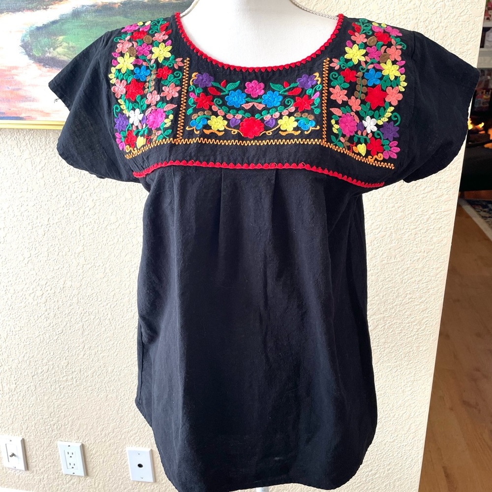 Embroidery peasant blouse, size large
